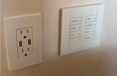 Keypad de escenas y contacto con puertos USB