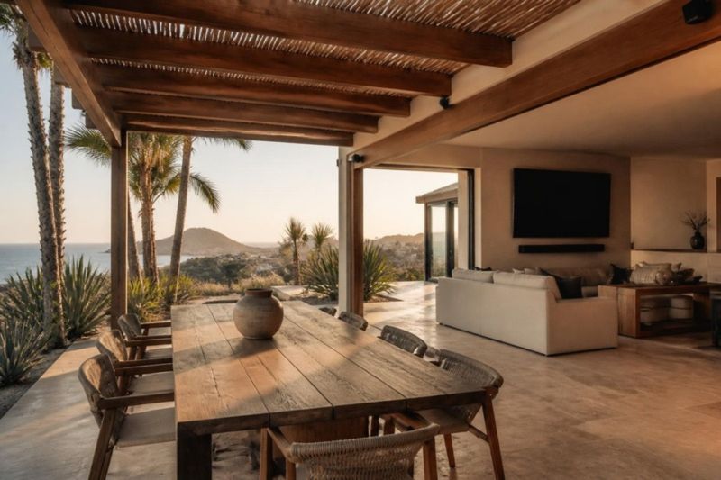 Terraza con audio exterior y pantalla
