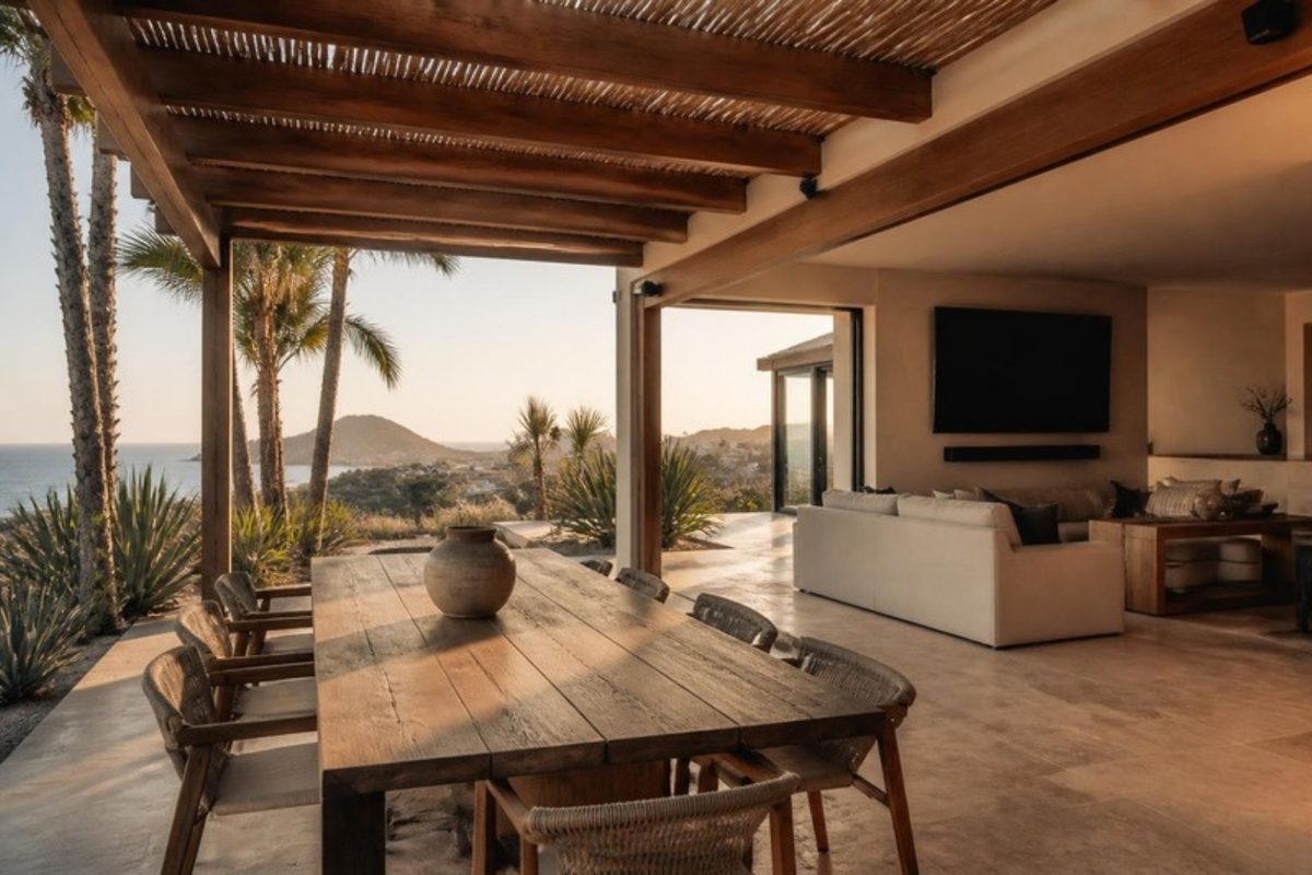 Terraza con audio y video en Los Cabos